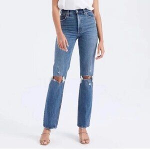 Abercrombie & Fitch Curve Love 90s Straight Ultra High Rise XShort